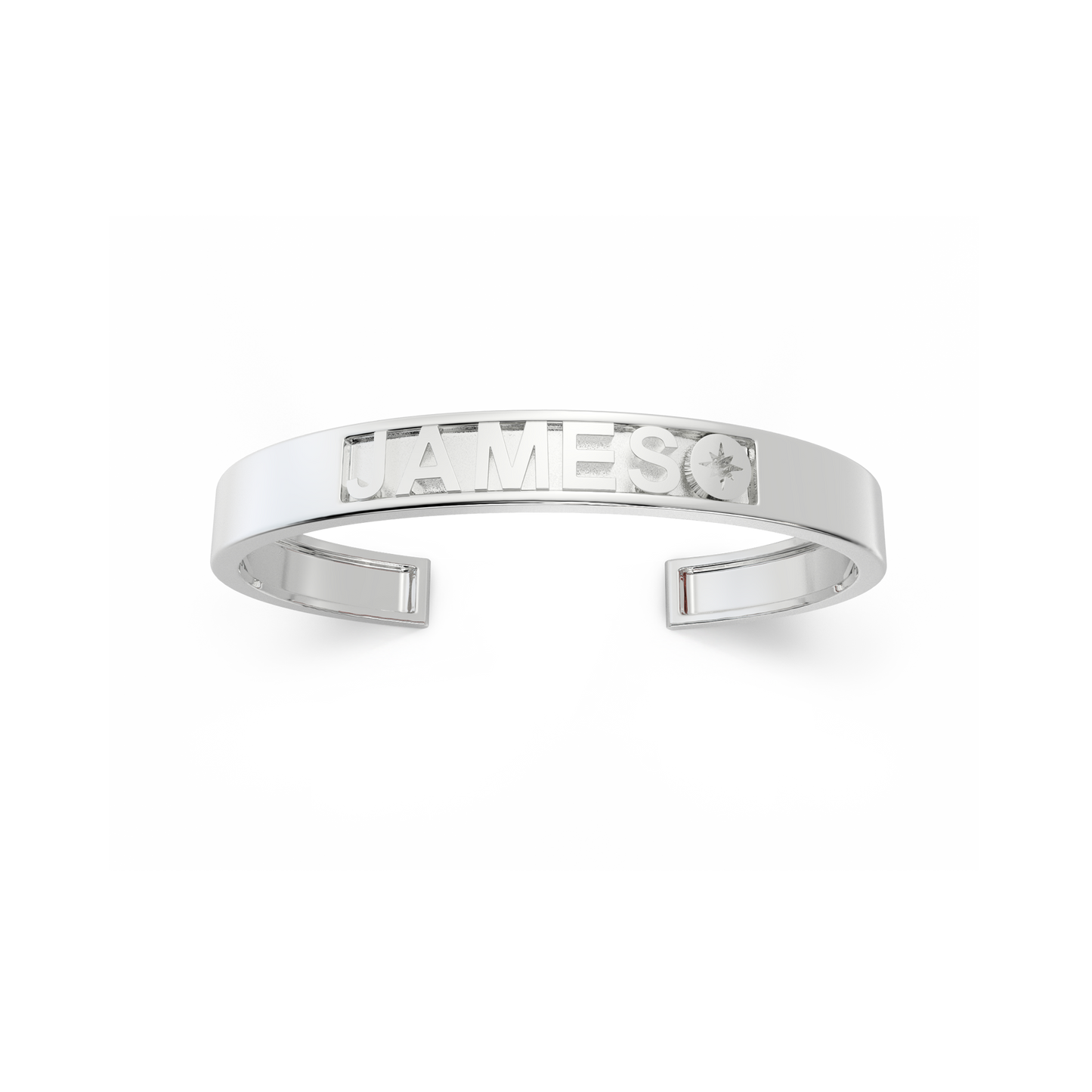 Rhodium Plated CharmMark ModuType Cuff SS25B001R