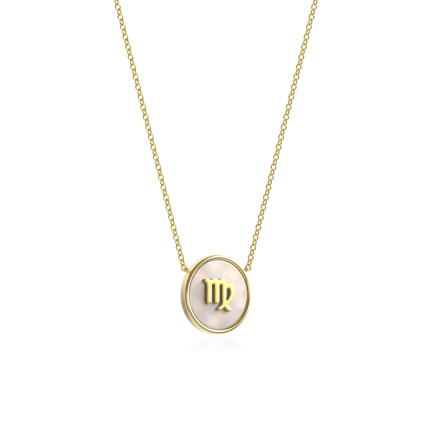 18k Gold Plate Pearl Zodiac Necklace SS25N002G