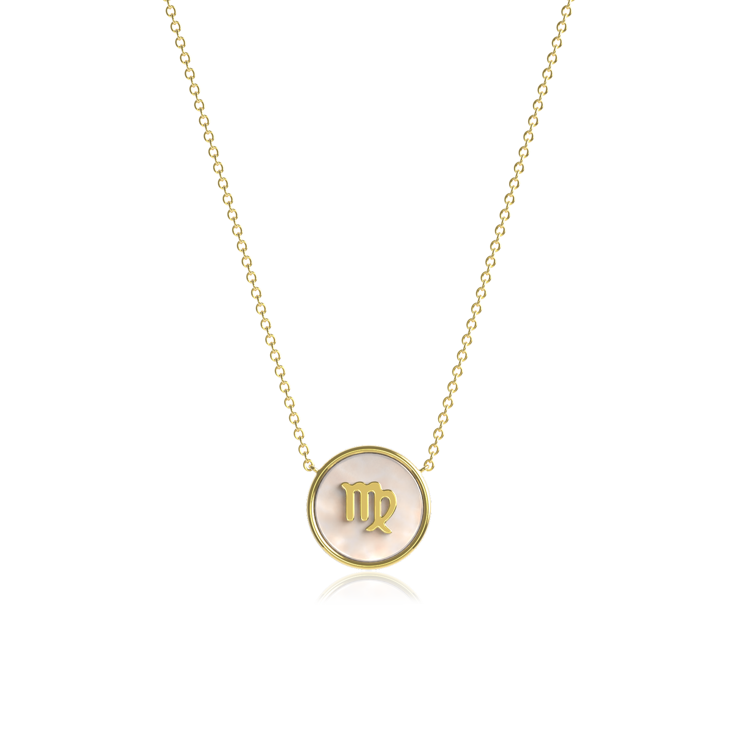 18k Gold Plate Pearl Zodiac Necklace SS25N002G