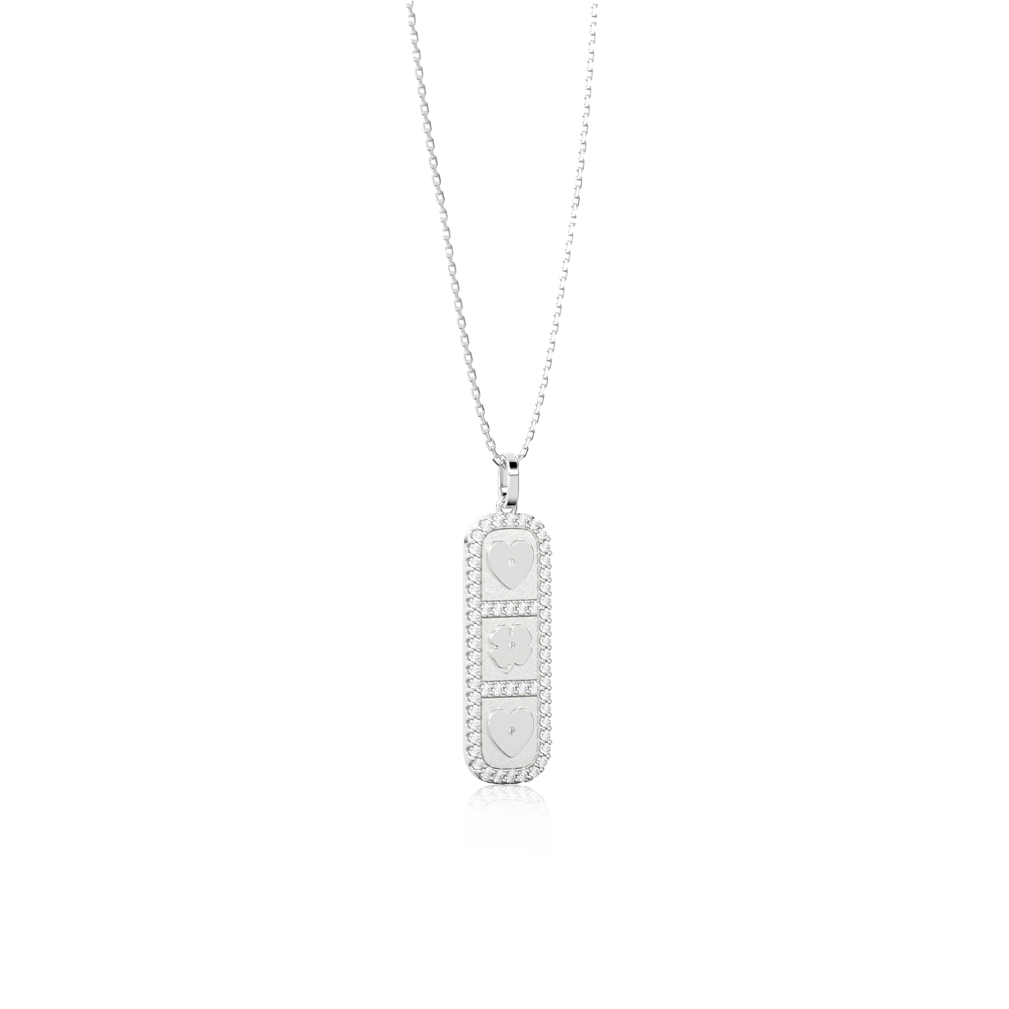 Rhodium Plated Elements Necklace SS25N003R