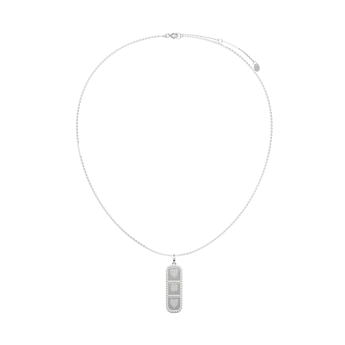 Rhodium Plated Elements Necklace SS25N003R