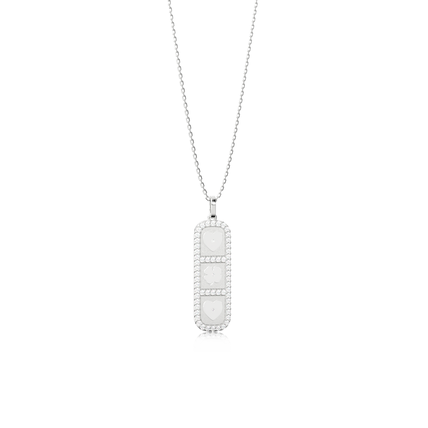 Rhodium Plated Elements Necklace SS25N003R