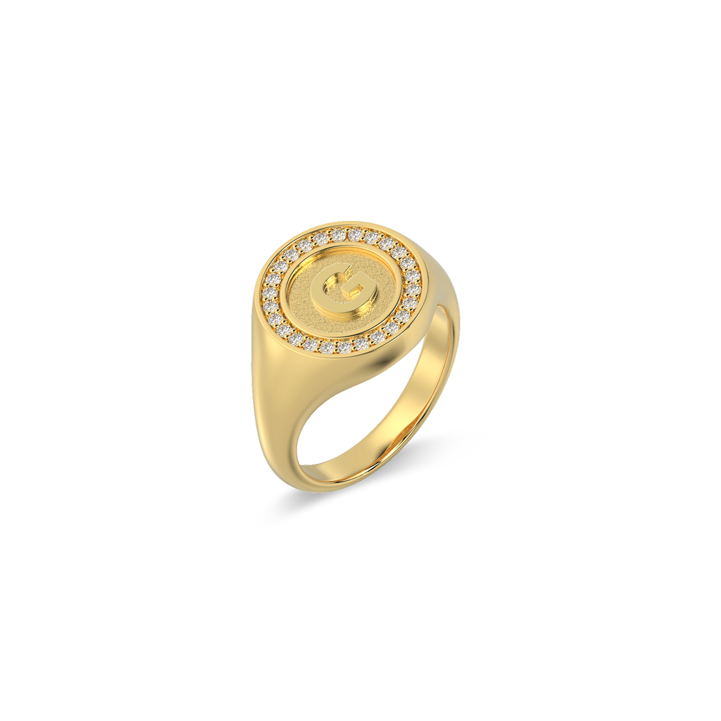 18k Gold Plated Monogram Initial Ring SS25R001G