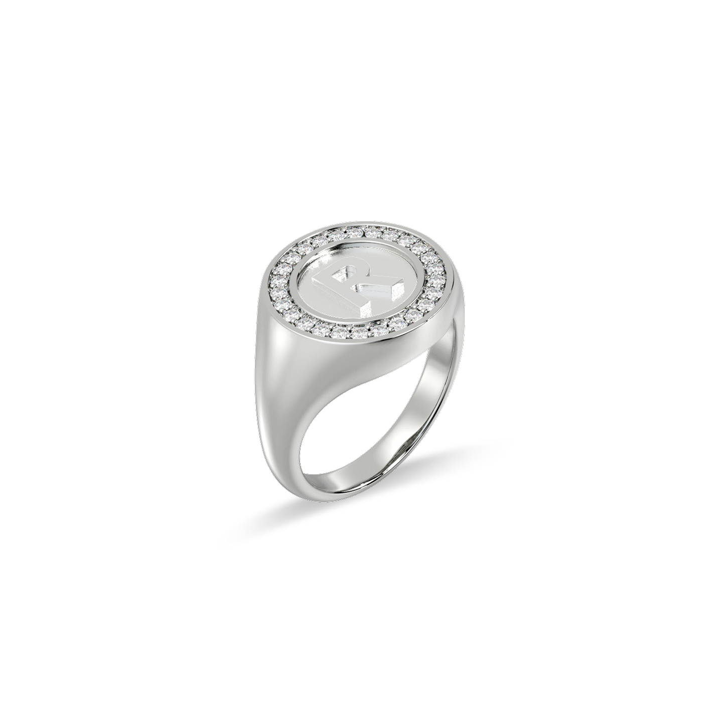 Rhodium Plated Monogram Initial Ring SS25R001R