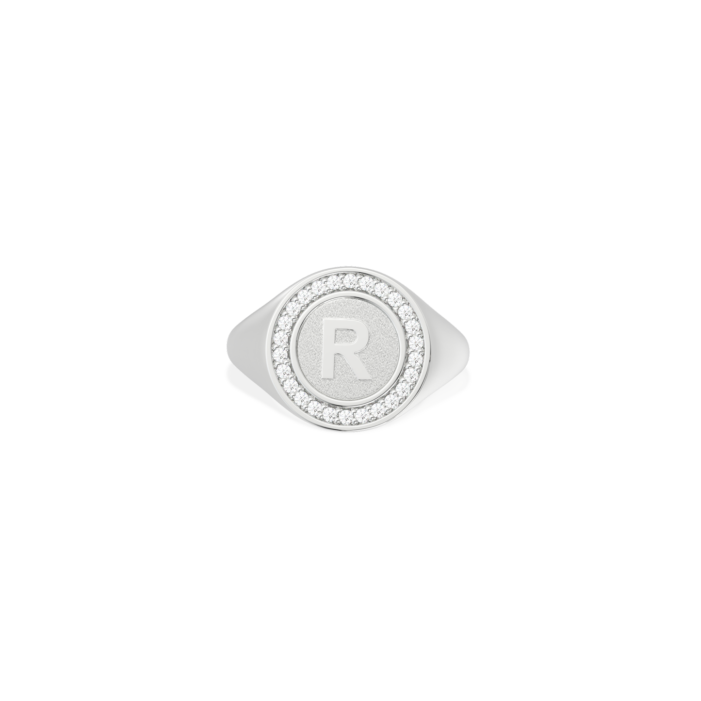 Rhodium Plated Monogram Initial Ring SS25R001R