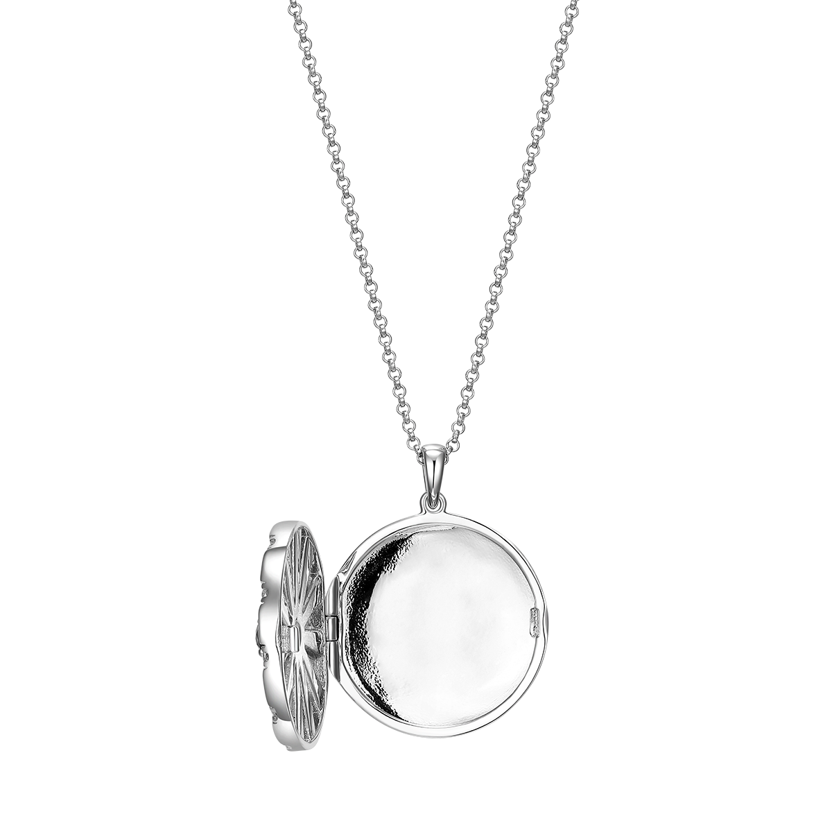 Rhodium Plated Modern Radiance Locket SN010