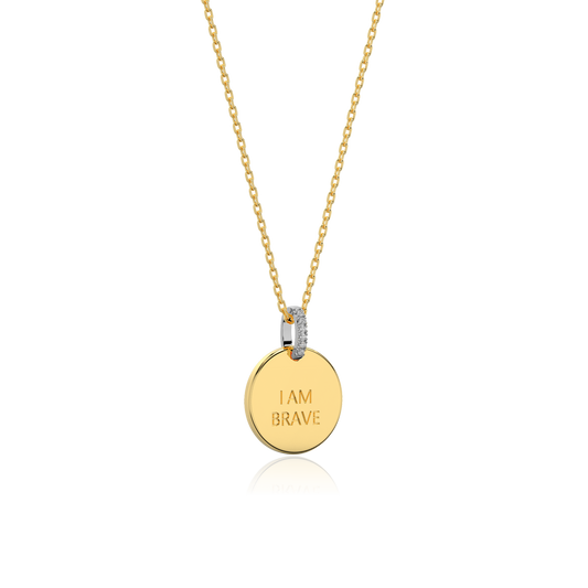 18K Gold Plated Round Engravable Necklace SS25N001R